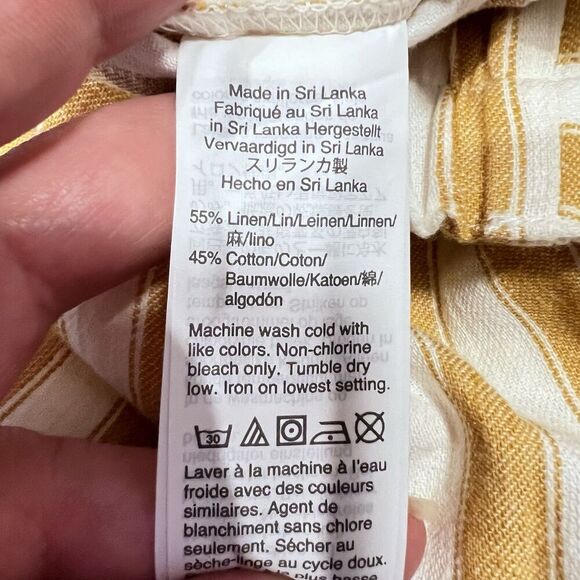 Madewell Tapered Huston Pull On Crop Pants Stripe Linen Cotton Casual Size XS - Picture 7 of 9